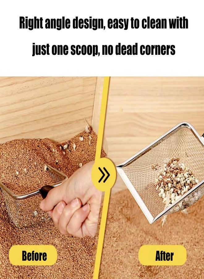 Delphinus Chicken Poop Scooper for Coop, 2 Pack Chicken Coop Shovel with 0.15inch & 0.2inch Mesh Metal Chicken Coop Rake and Scoop Tool,Sifting Shovel for All Litter Types Easy Clean Kitty Waste Litter - Image 3